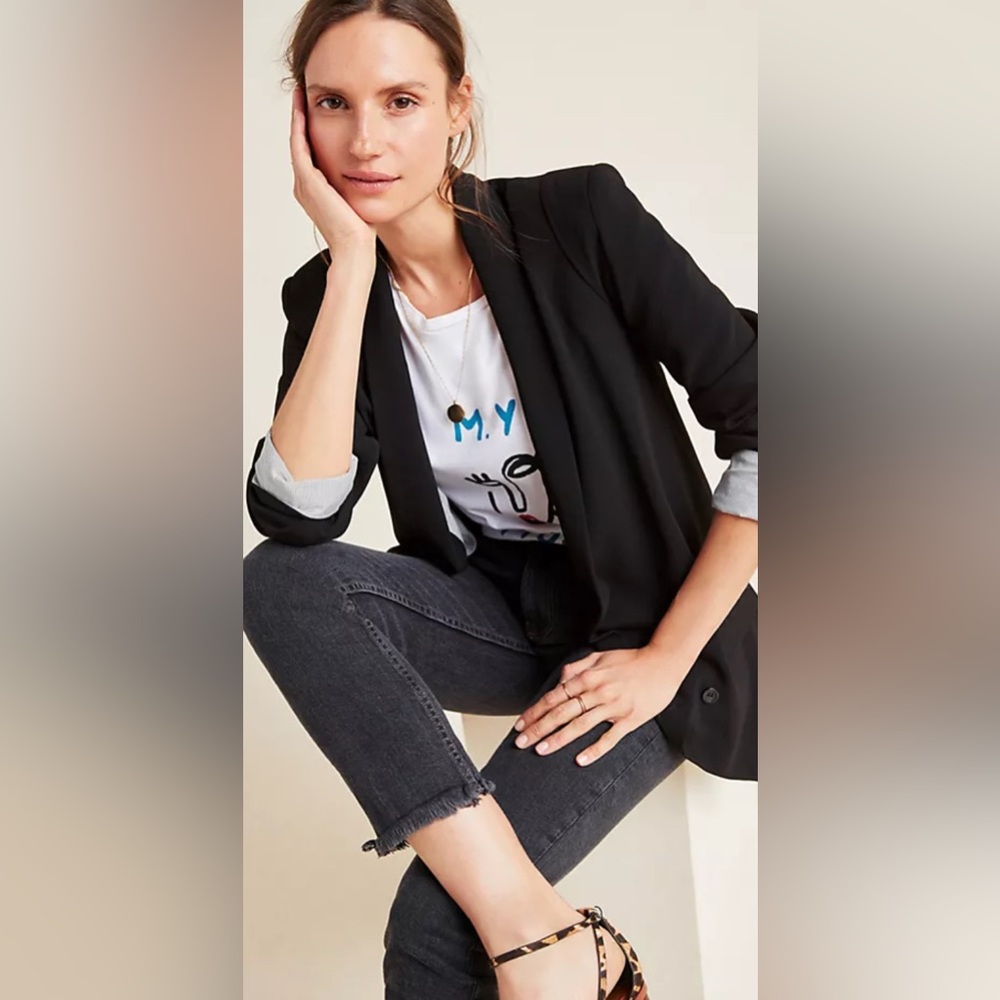 Anthropologie Cartonnier Black Blazer XL
